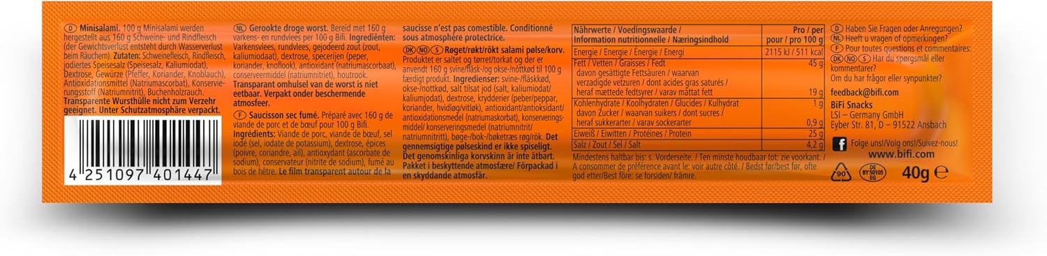 Detalle 2 de Bifi Original XXL Salami Sticks 40 g
