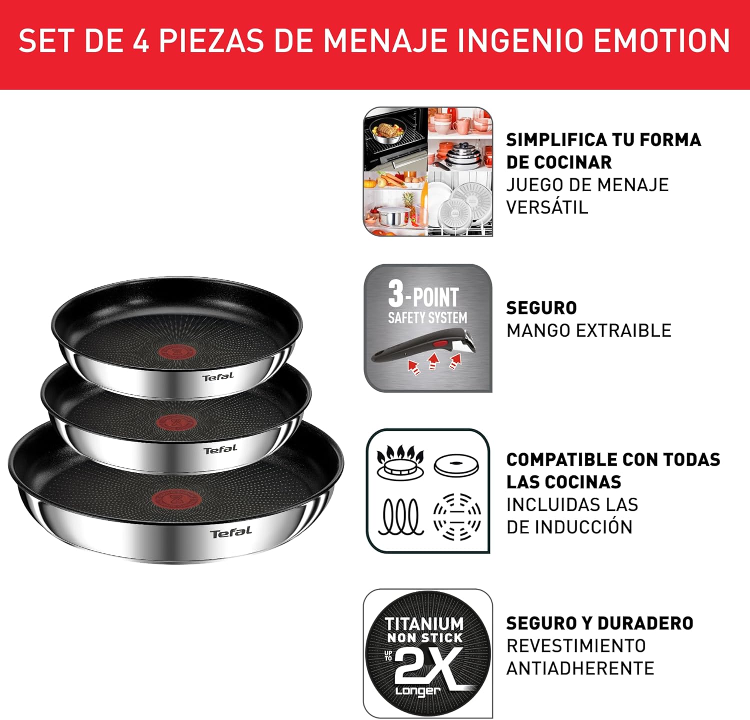 Thumbnail 2 de Tefal Ingenio Emotion sartenes 22/24/28 cm
