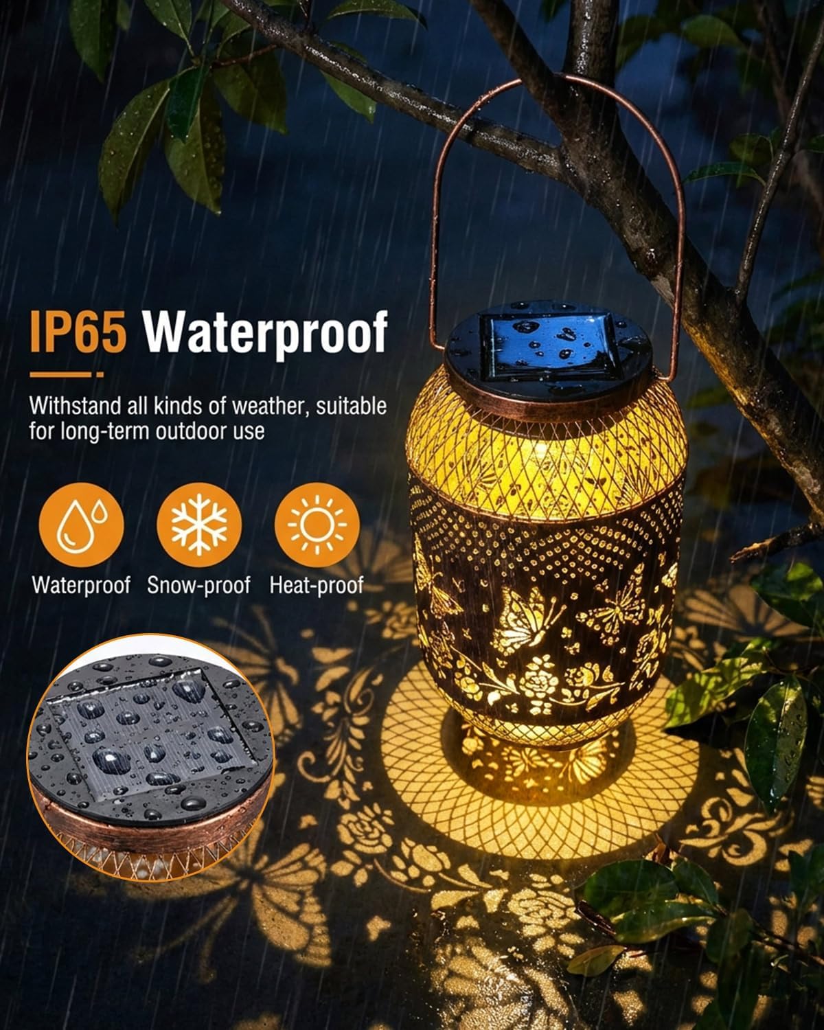 Thumbnail 3 de Solar Lanterns Light Butterfly Flower Solar Garden Lanterns (Outdoor, IP65) for patio and garden décor