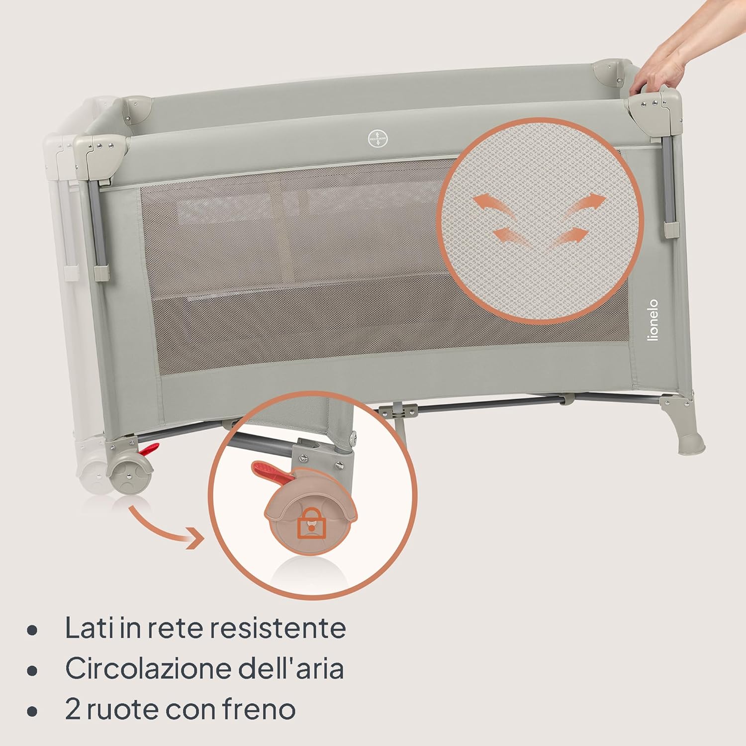 Thumbnail 6 de Lionelo Ellen Lettino da Viaggio 3 in 1: culla Co-Sleeping, lettino da viaggio e box gioco
