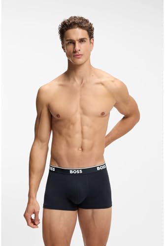 Detalle de BOSS Hugo Herren Trunk 3er-Pack Boxershorts Open Blue XL – bequemes Tragegefühl, atmungsaktives Material