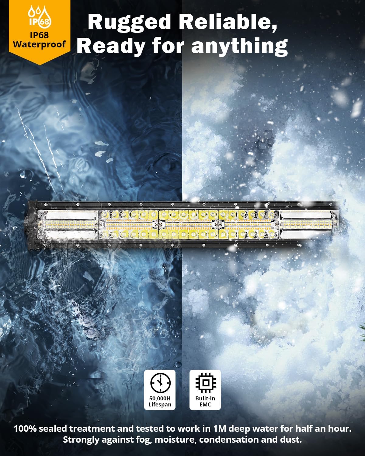 Thumbnail 3 de Auxbeam 22-Inch Amber/White LED Light Bar with 6 Modes