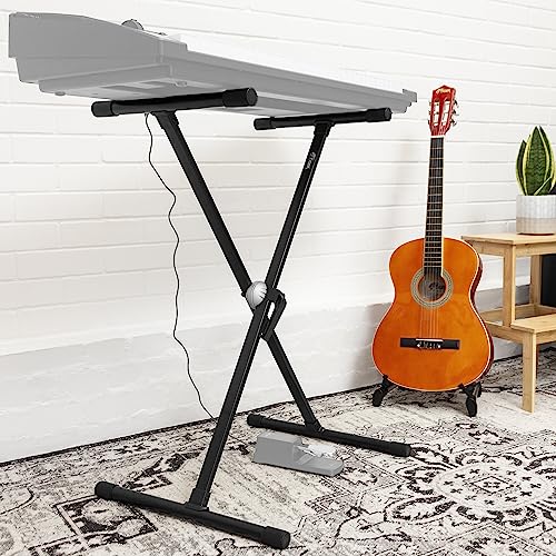 Detalle de TIGER KYS7-BK: Supporto per tastiere con telaio a X, colore nero