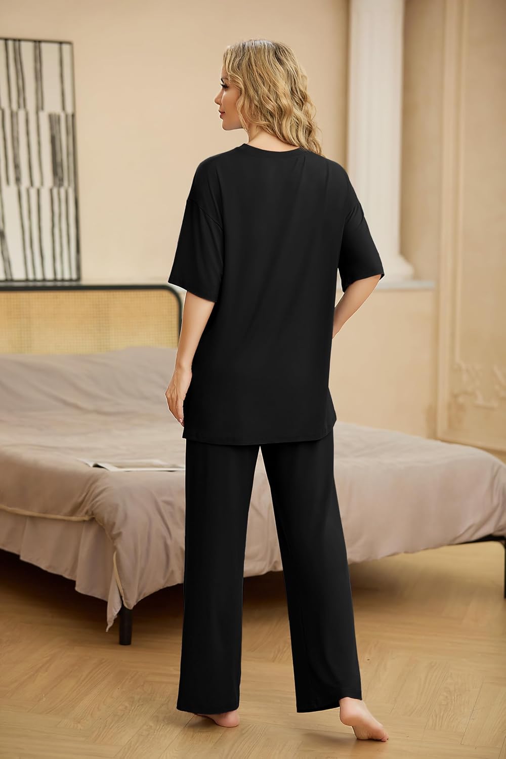Thumbnail 5 de VINTATRE Womens Pajama Set, Two-Piece Women's PJs with Pockets, Short Sleeves and Long Pants