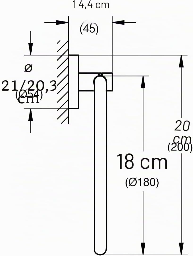 Detalle 2 de GROHE QuickFix Start: Portasciugamani ad anello metallo da 200 mm in cromo, montaggio semplice con QuickGlue