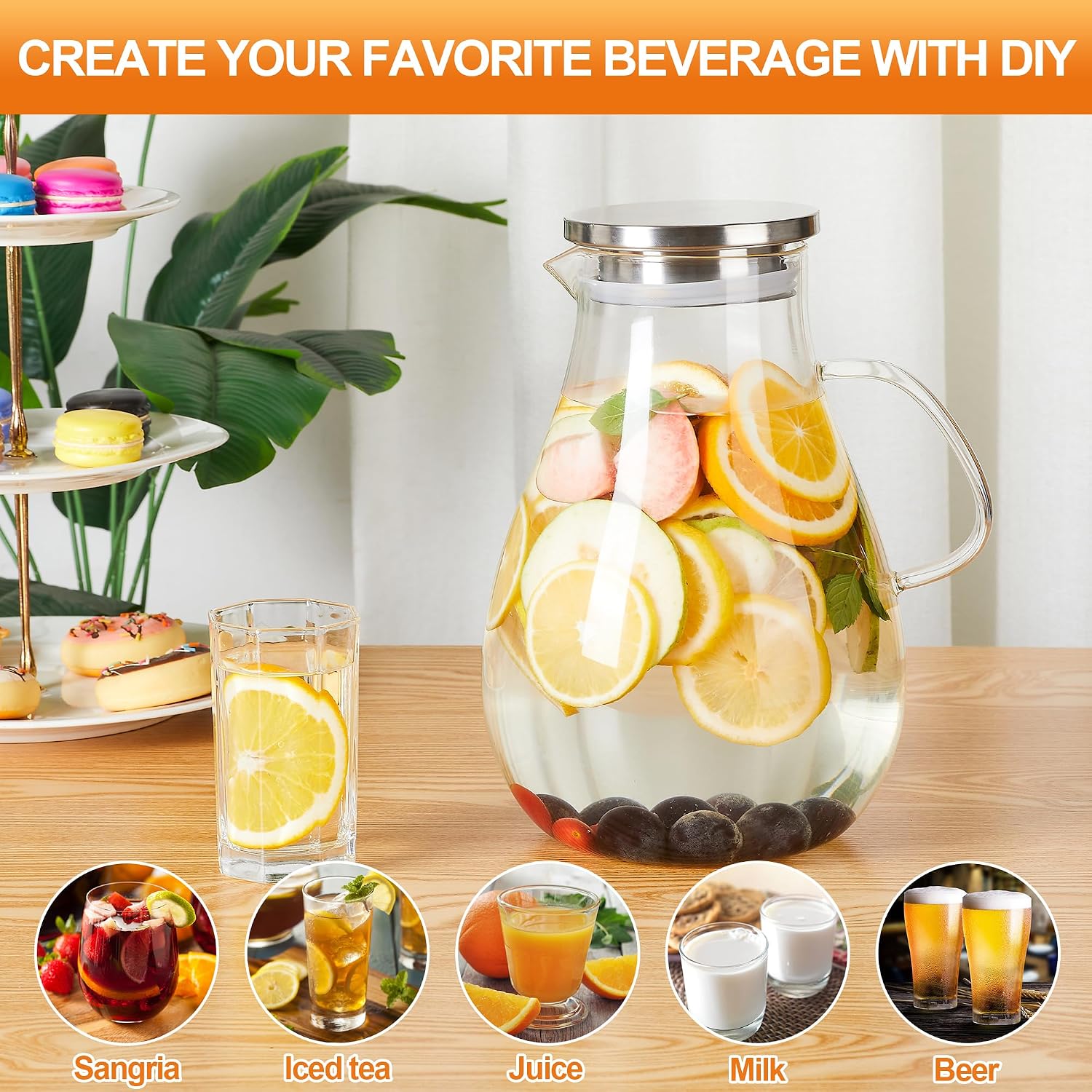 Thumbnail 4 de 1-Gallon Glass Water Pitcher 🫖