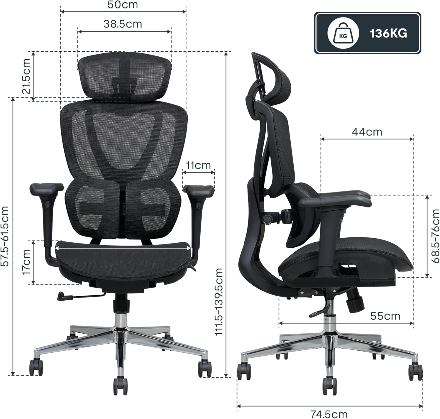 Thumbnail 1 de FLEXISPOT C5 Silla ergonómica con respaldo lumbar