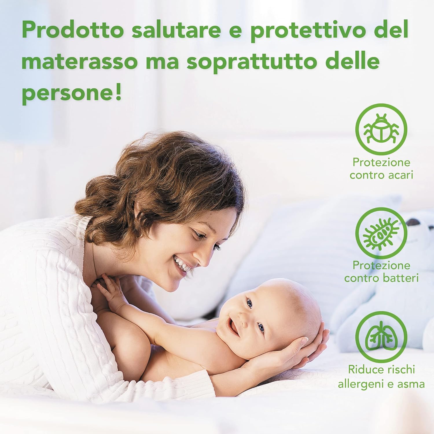 Thumbnail 3 de Coprimaterasso impermeabile 120x190 in tessuto di bambù naturale con angoli elastici – Una Piazza e Mezza
