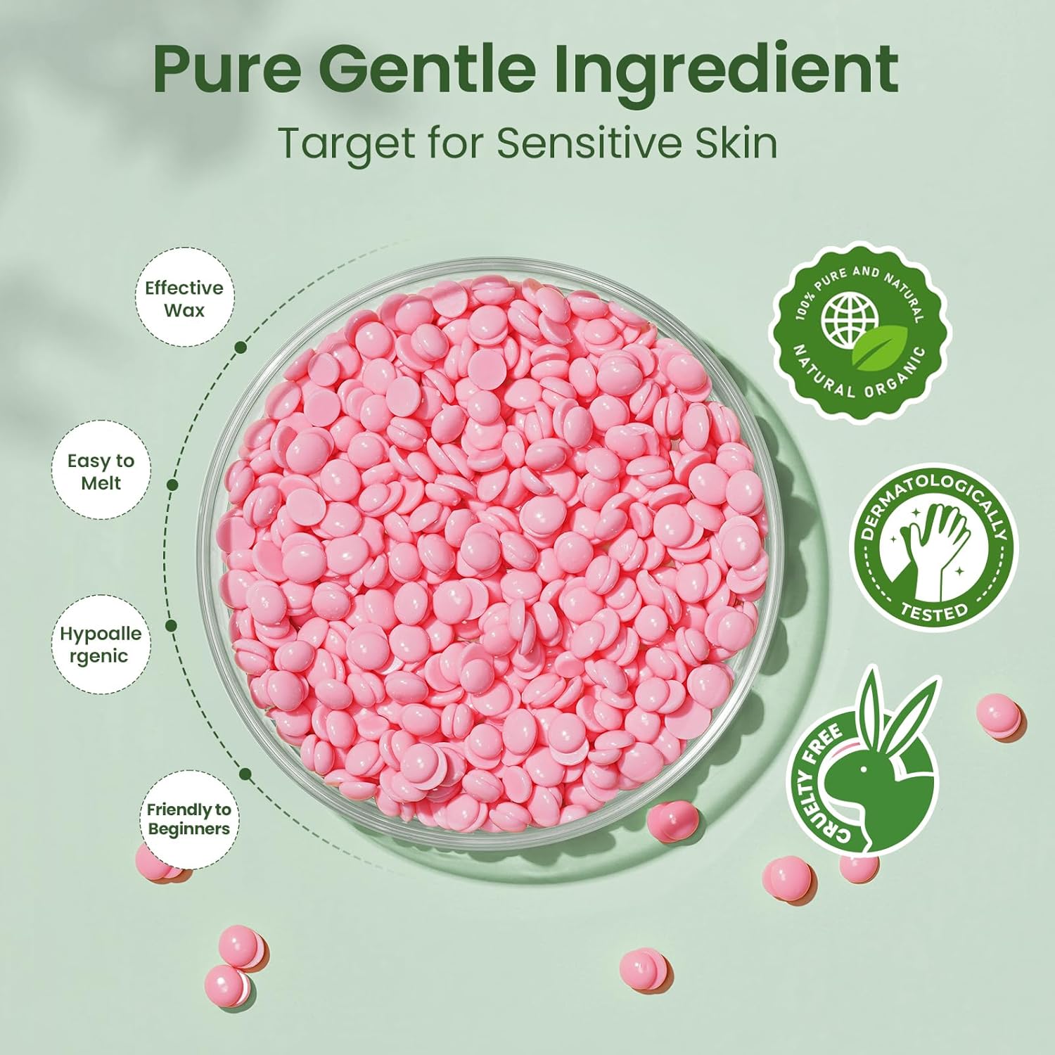Detalle 2 de iFanzeTech Waxing Kit for Women: All-in-One Wax Warmer with 5 Wax Beads and Silicone Pot
