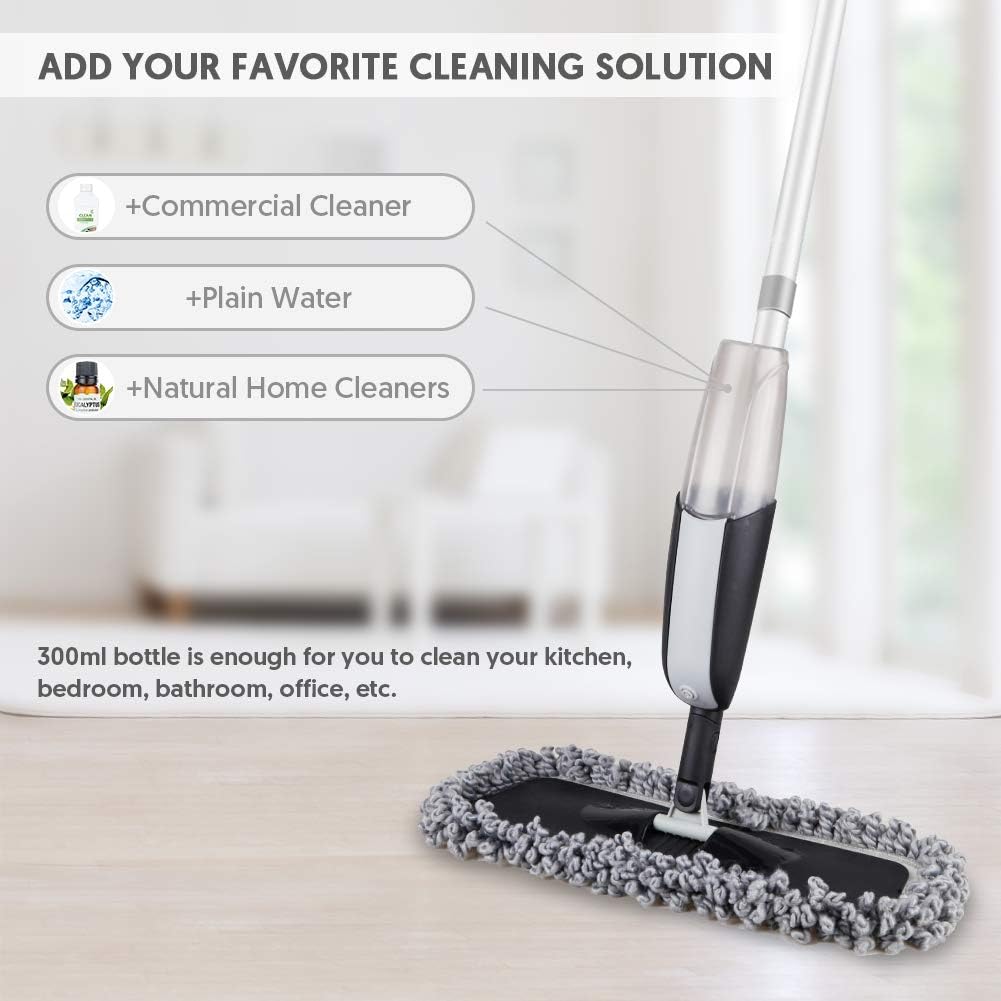 Thumbnail 4 de MANGOTIME Spray Mop for Floor Cleaning – 360° Swivel Microfibre Mop with 3 Washable Pads and Refillable Bottle