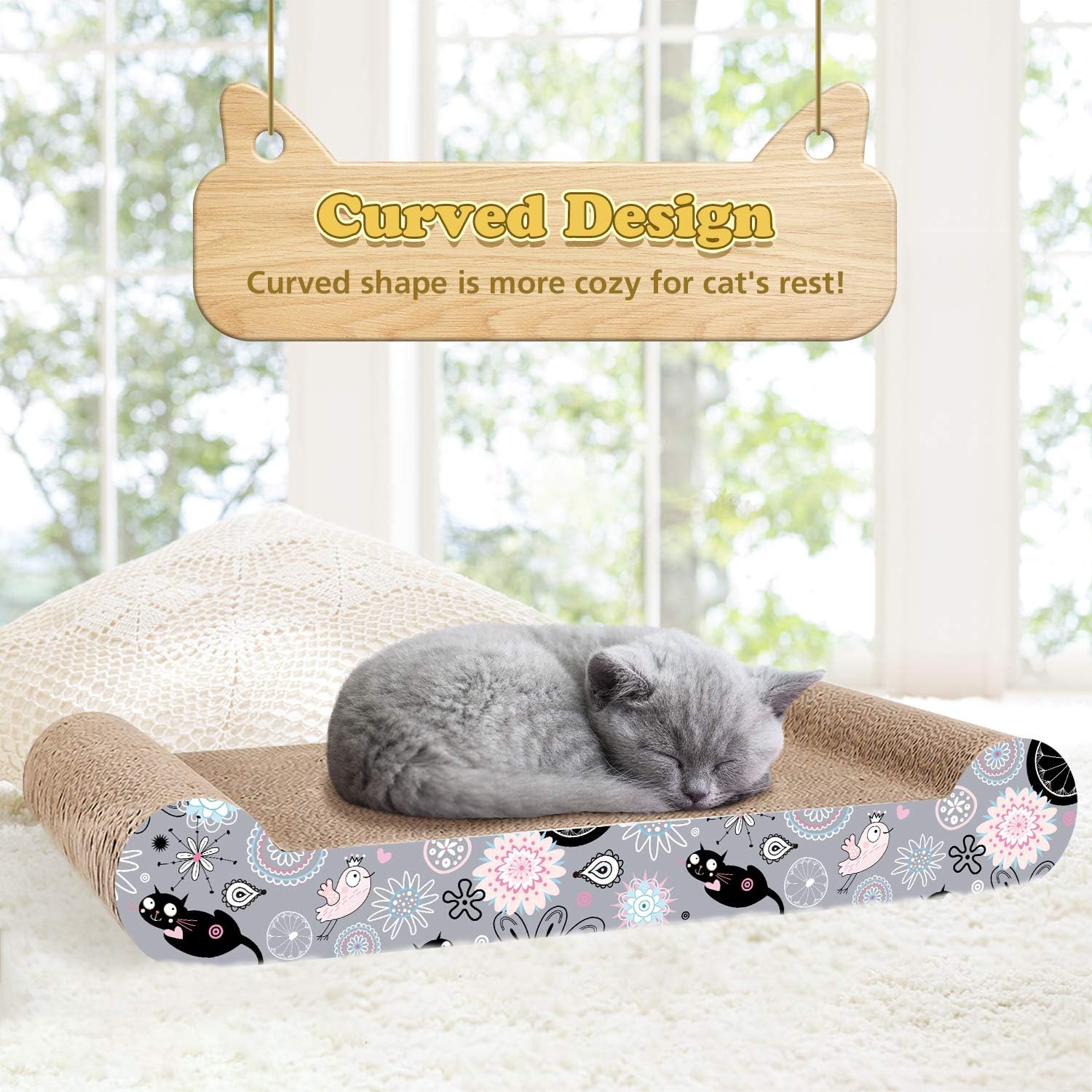 Thumbnail 3 de LIKEA Tiragraffi in cartone ondulato reversibile per gatti con erba organica