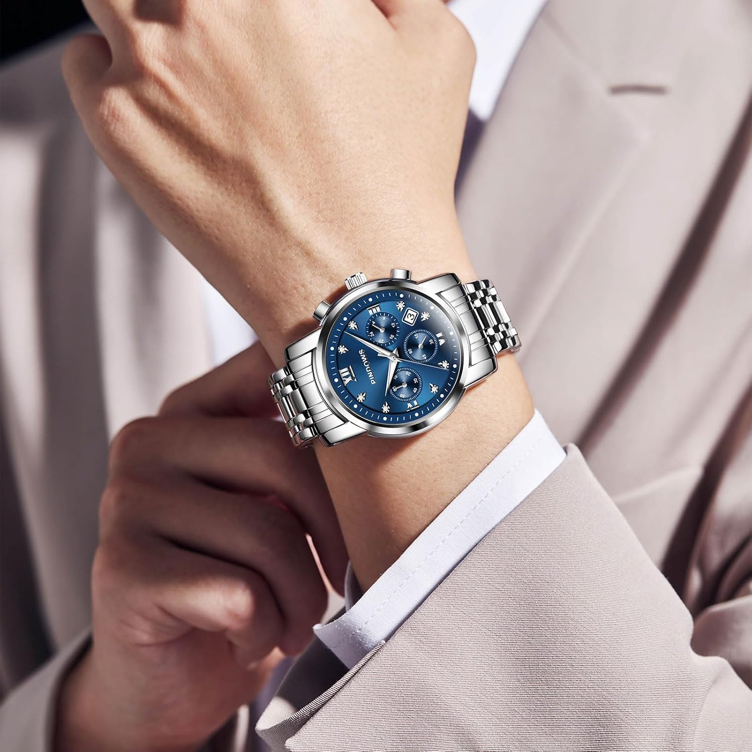 Detalle 2 de PINDOWS Luxusuhren Quarz-Chronograph 30 m