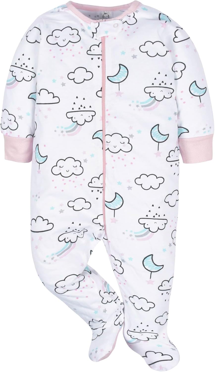 Thumbnail 2 de Gerber Sleep 'N Play Confezione da 4 tutine con pigiamini Nuvoloso 3-6 mesi per bambine