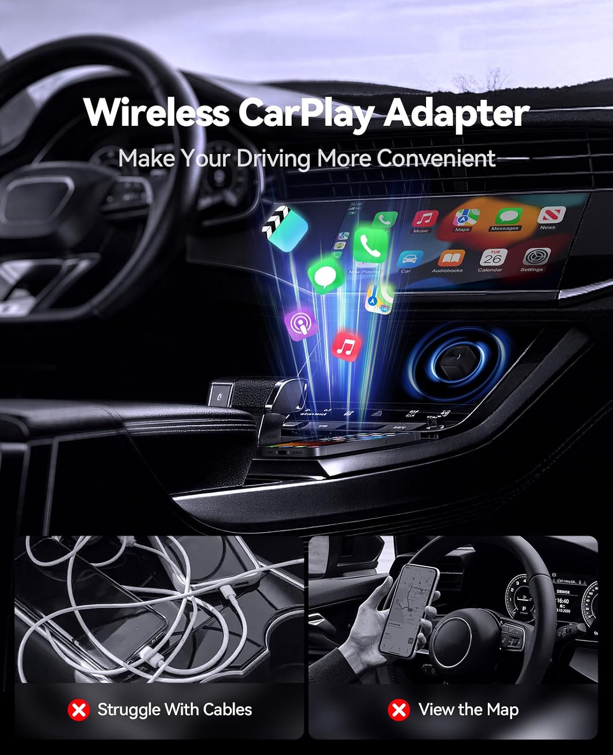 Thumbnail 5 de Wireless CarPlay and Android Auto Adapter, Black
