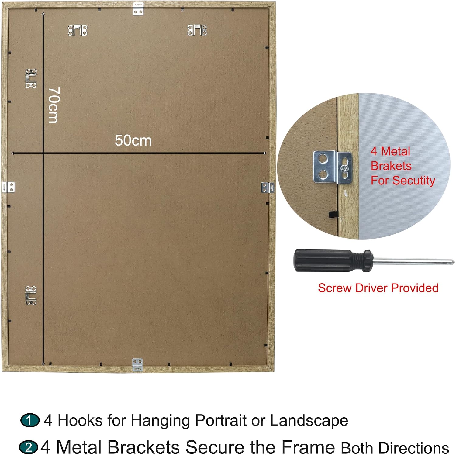 Thumbnail 4 de Wooden Picture Frames Set of 3 50x70cm 🖼