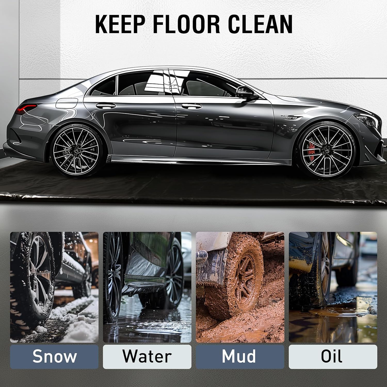 Detalle de Huatean Home Garage Floor Mat 8'6" x 16"