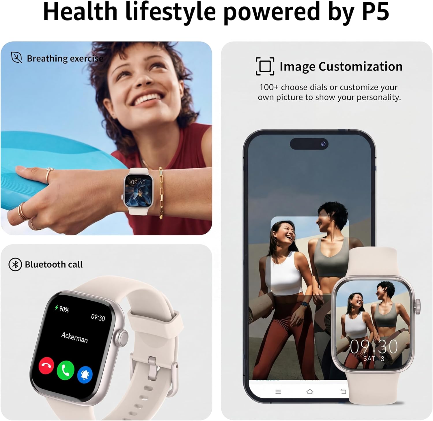 Detalle de Smart Watch for Men and Women with 1.85” Display, Bluetooth Calling, and 140+ Sports