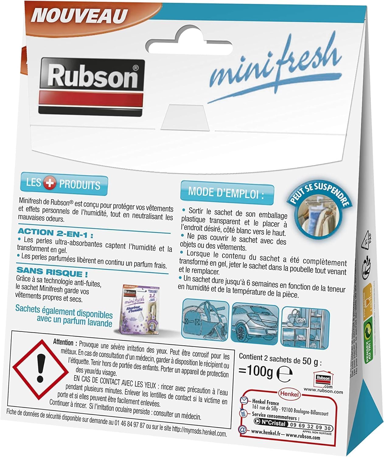Thumbnail 1 de Rubson Absorbeur d’humidité Minifresh – 2 sachets 50 g, parfum neutre