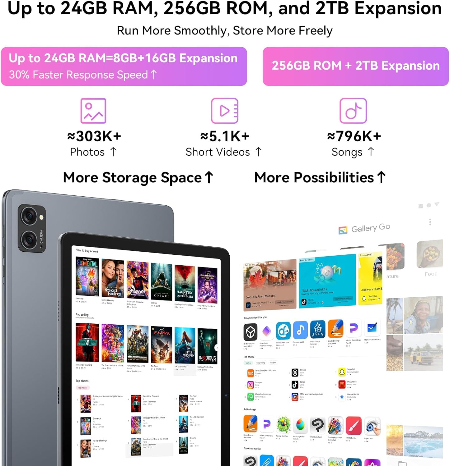 Thumbnail 3 de Gemini AI 10‑inch Tablet 24GB RAM, 256GB ROM