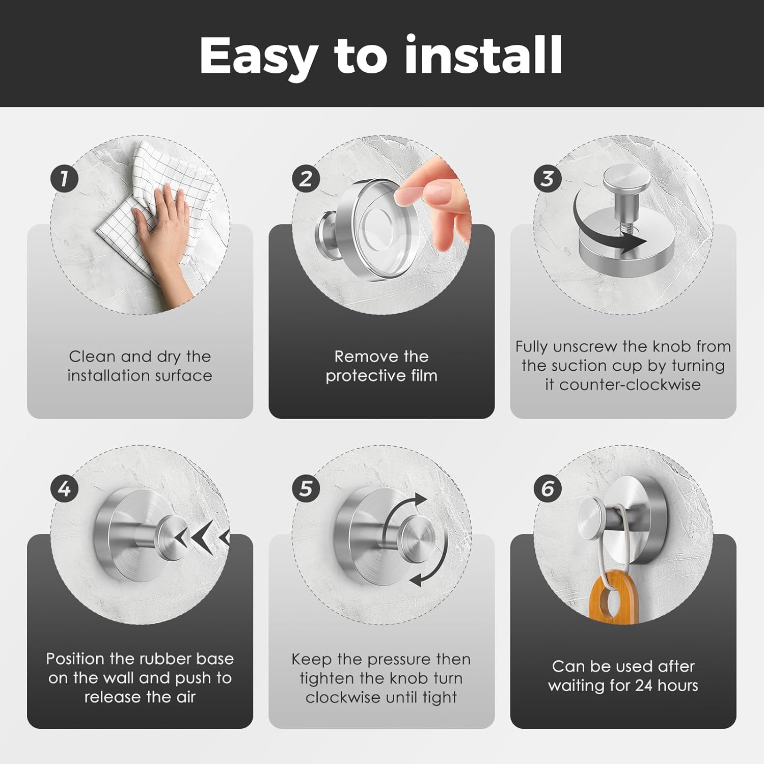 Thumbnail 4 de WingWider Shower Hooks 4-Pack for Glass