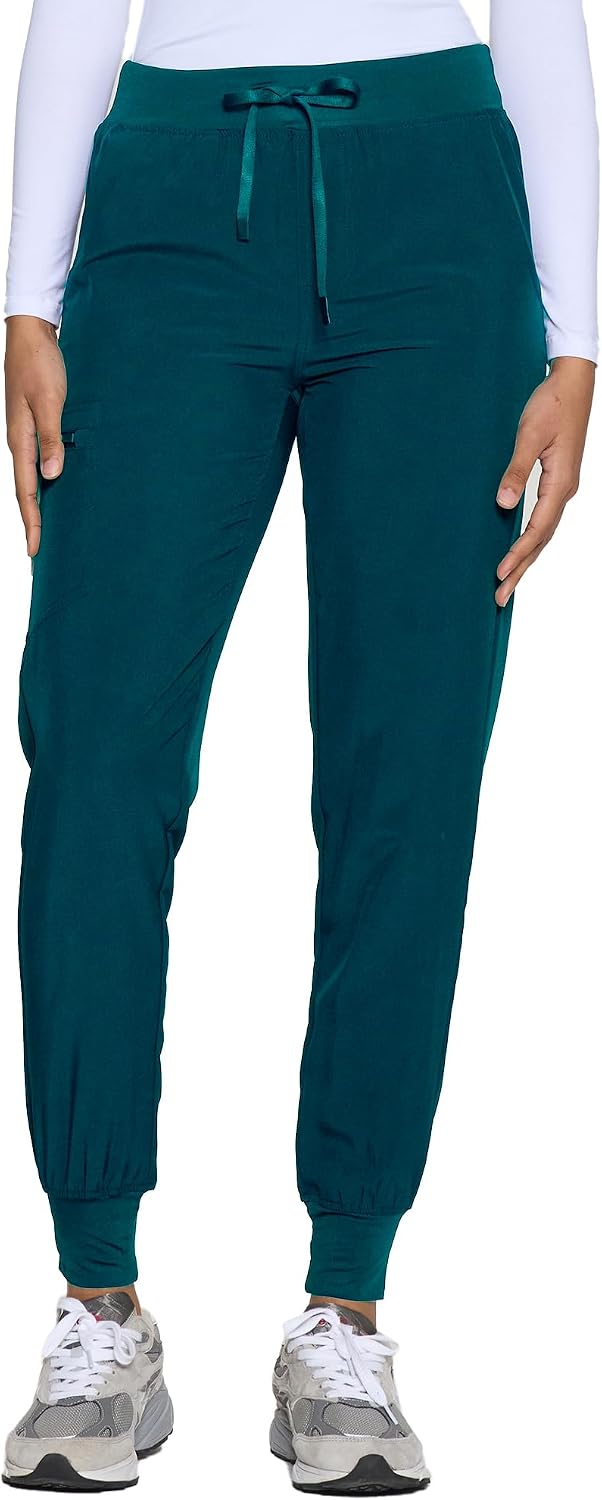 Detalle de COZYFIT Women's Scrub Pants, Soft-Stretch Slim-Fit Jogger with 5 Pockets
