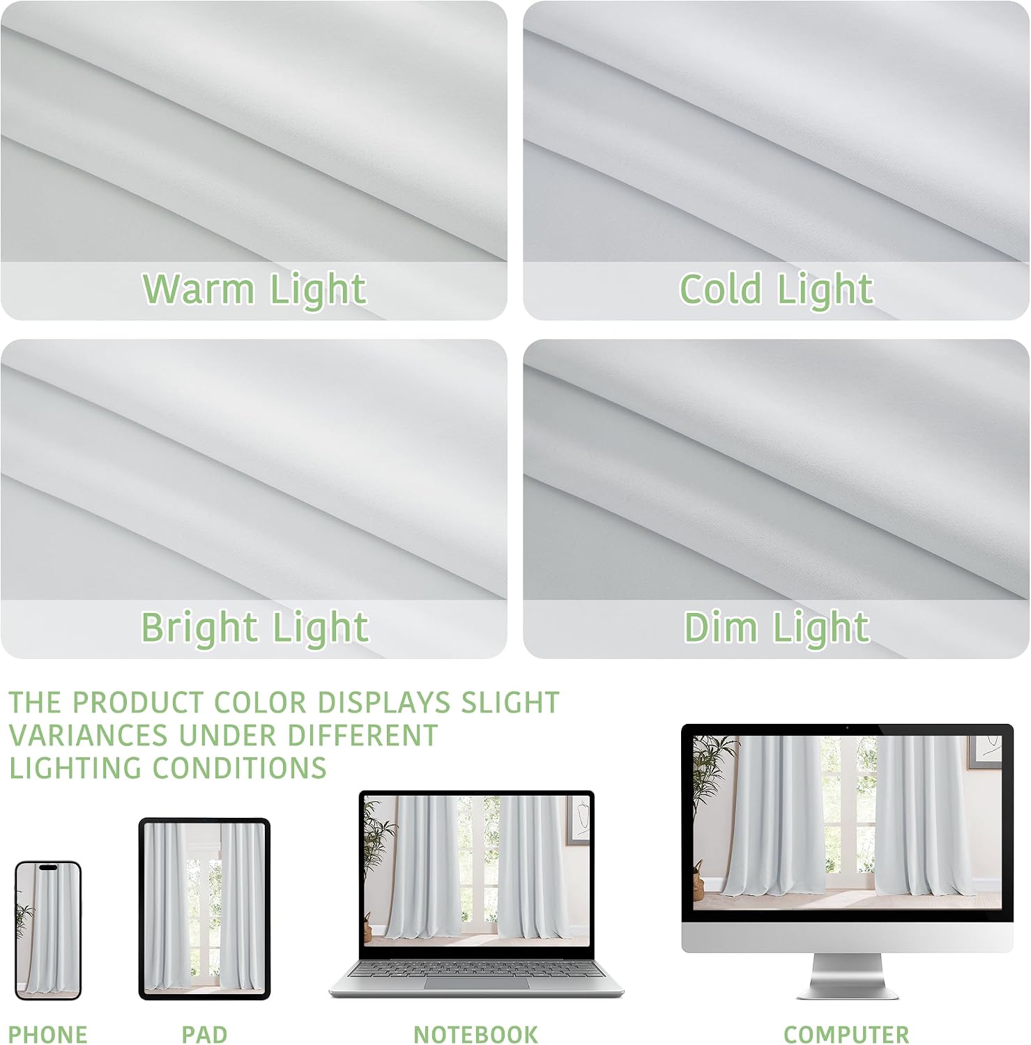 Detalle de KGORGE Verdunkelungsvorhang Kurz mit Ösen (2er-Set) 145 x 140 cm, blickdicht – Thermo für Wohn- und Schlafzimmer