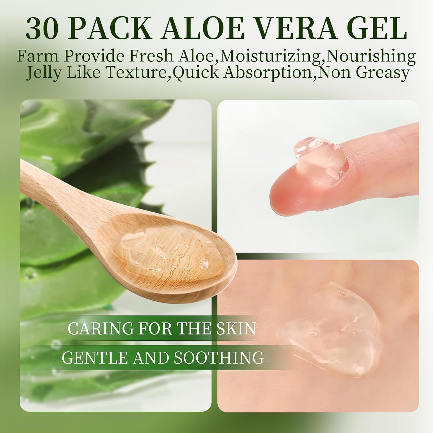 Detalle 2 de KONEUK 30 Pack Aloe Vera Gel – 99% Pure, Travel-Size for Face, Hair, Skin