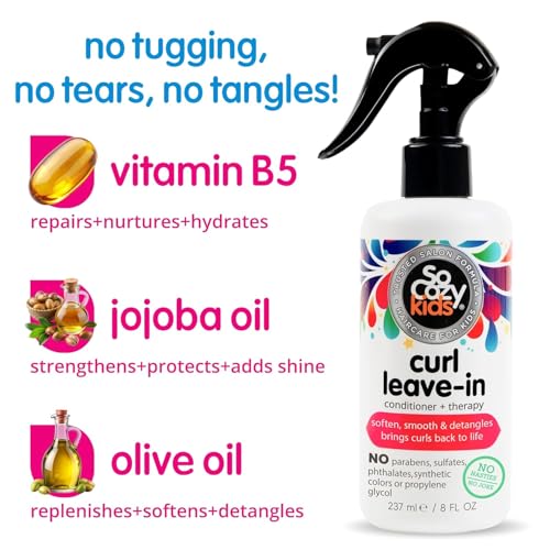 Detalle de So Cozy Leave In Conditioner Spray (8 Fl Oz) – Paraben-Free Detangler for Kids' Curly Hair