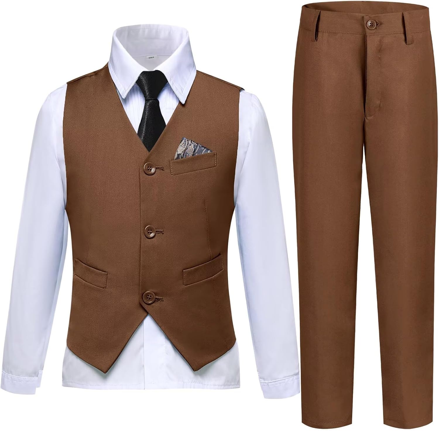 Thumbnail 6 de Boys Suit Formal Dress Pants Vest Suit Set — Wedding Ready Outfit