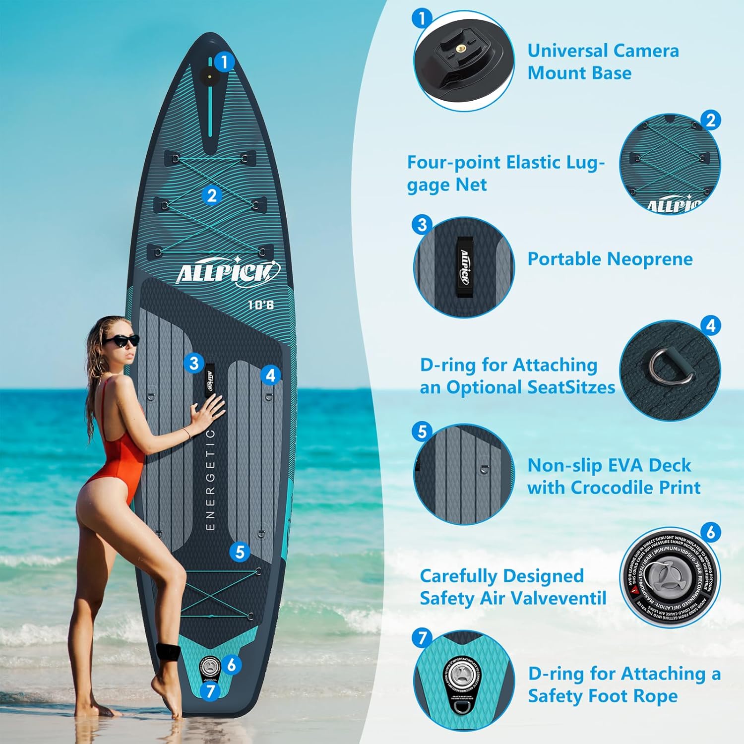 Thumbnail 3 de ALLPICK Premium SUP Board Set 200 kg 🏄