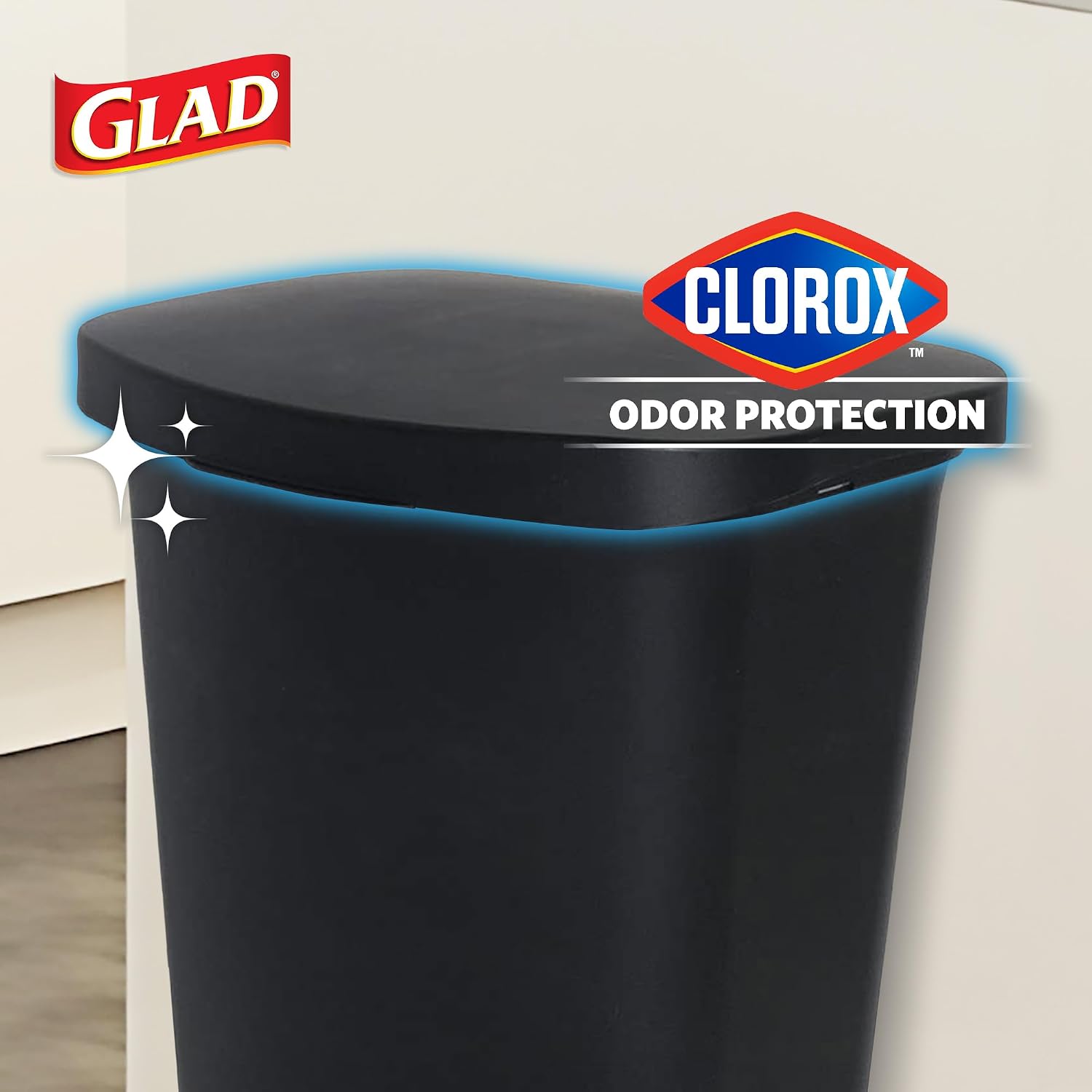 Detalle de Glad 13-Gallon Plastic Step Trash Cans, 2-Pack with Clorox Odor Protection