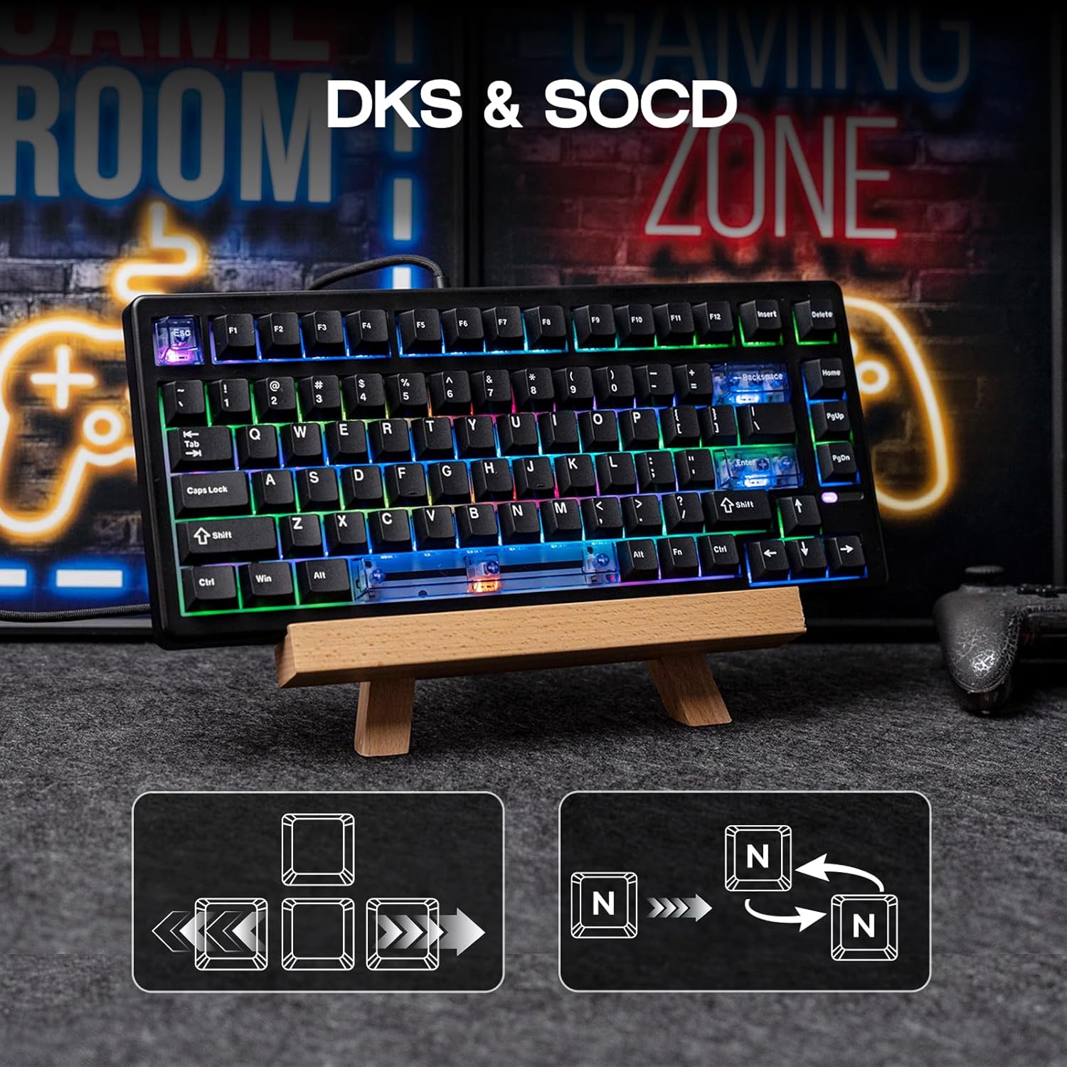 Thumbnail 4 de EPOMAKER HE80 tastiera da gioco 75% a effetto Hall con 8K polling e RGB hot-swap (magnetic linear)