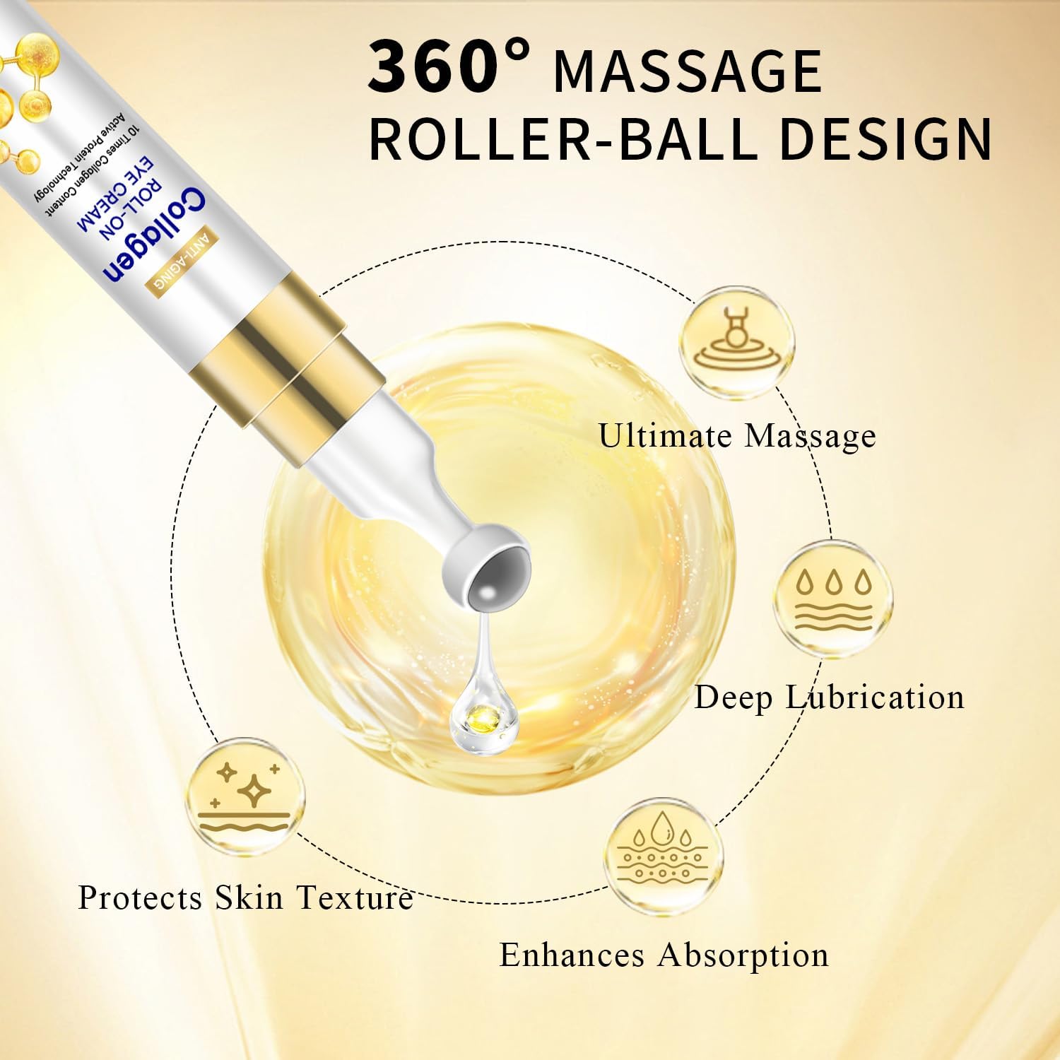 Detalle de Danliss Collagen Hyaluronic Eye Cream with 360° Roller, 15 mL