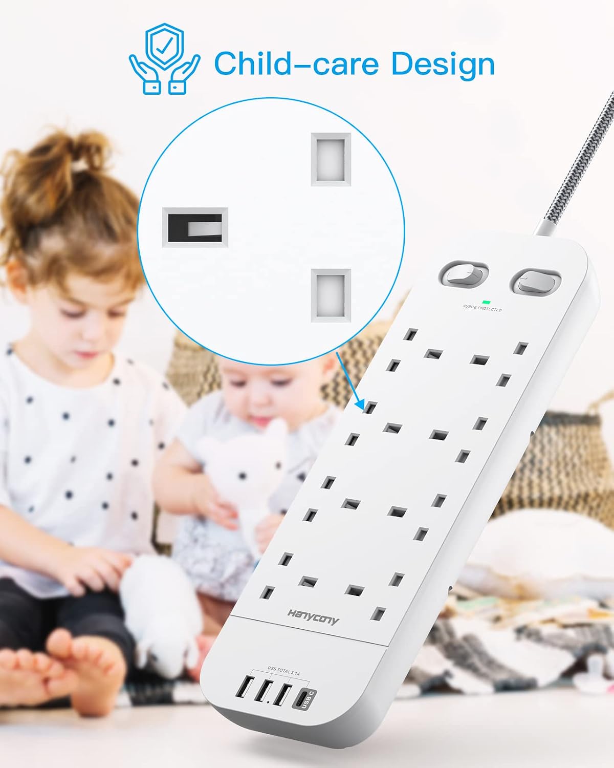 Thumbnail 5 de 3M Extension Lead 10FT with USB ports