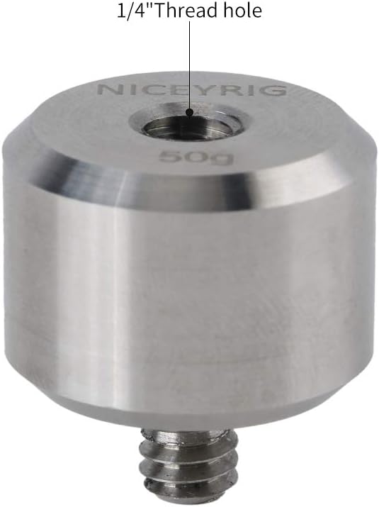 Detalle de NICEYRIG Removable Counterweight 50g for DJI Ronin S/SC and Zhiyun Gimbals (1/4" Thread)
