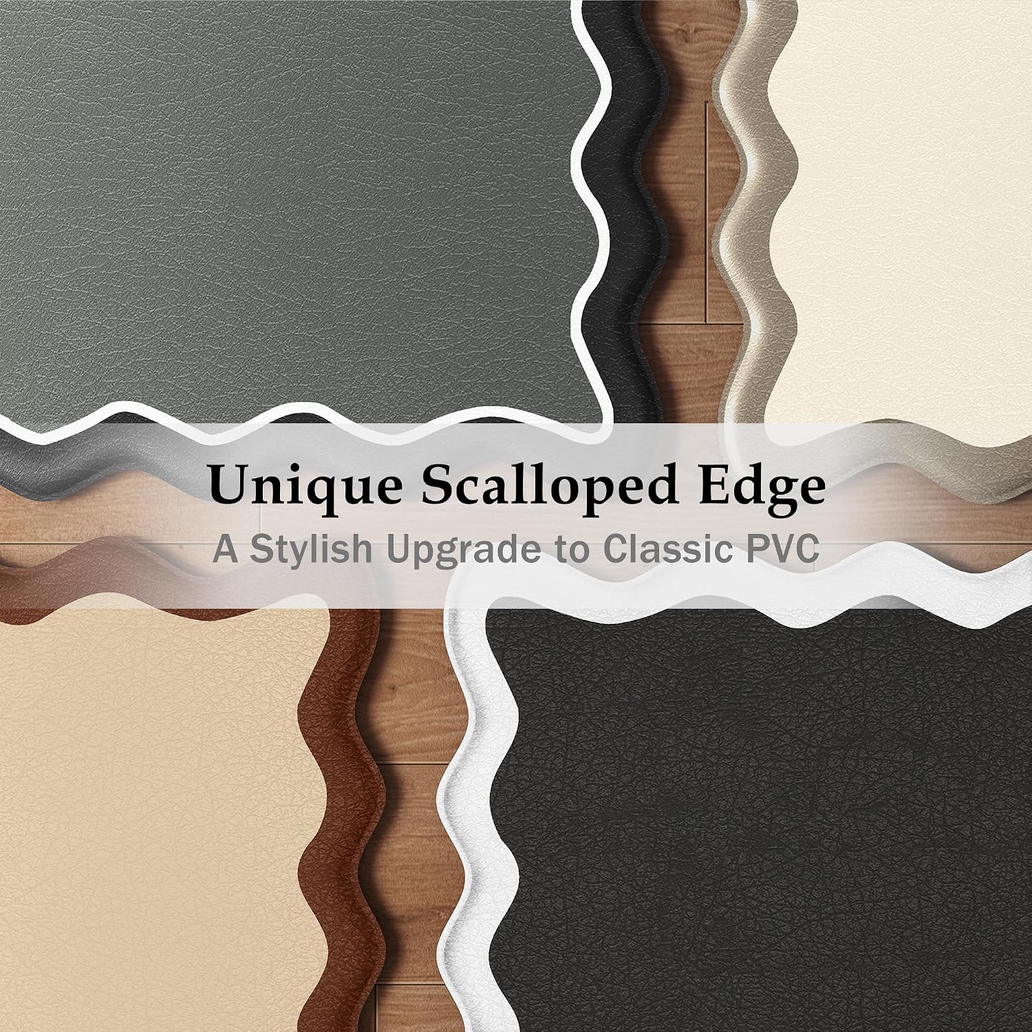 Thumbnail 2 de Arenarug Scalloped Black White Kitchen Mats 2-Piece Set