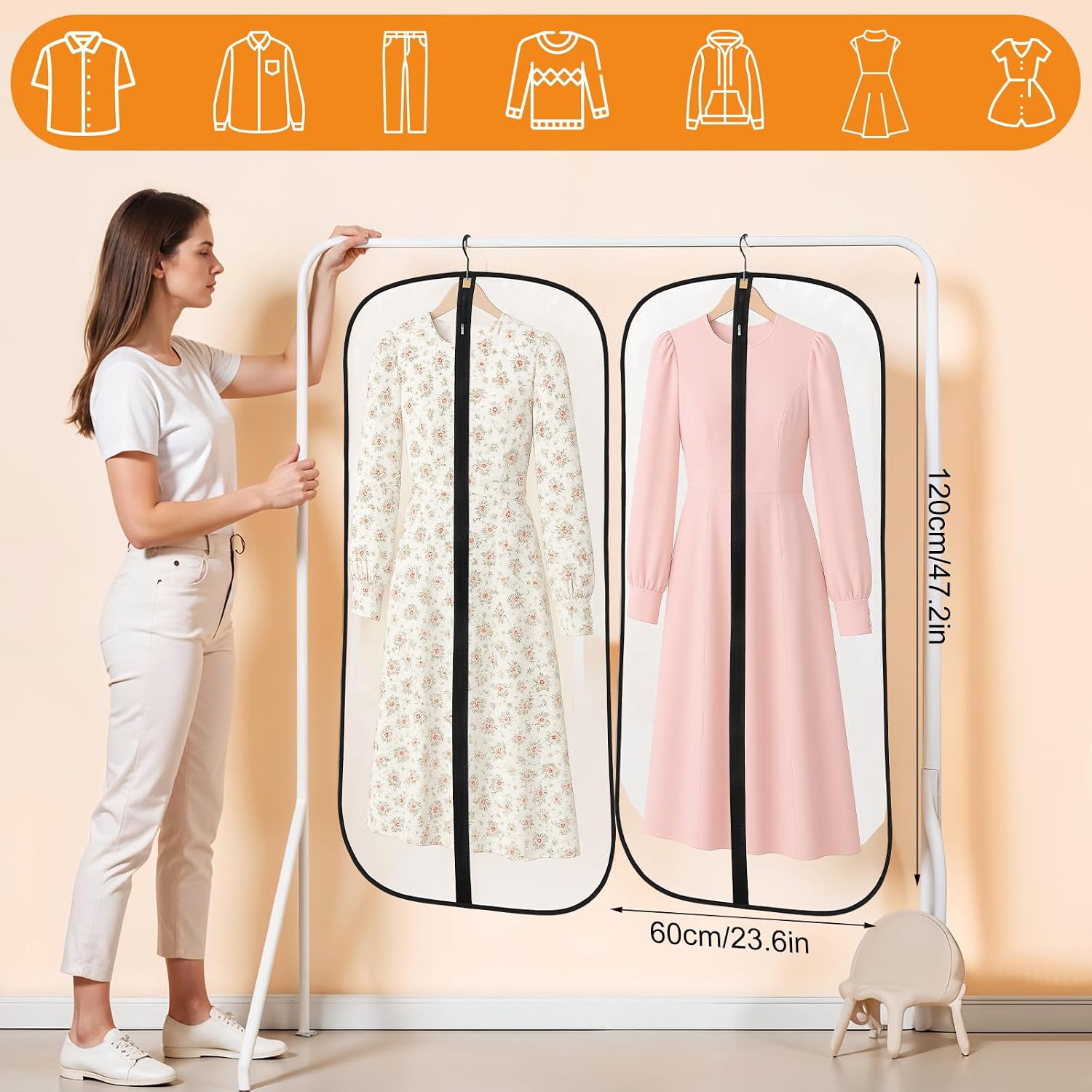 Thumbnail 1 de Dntorx 12 Garment Bags 60 x 120cm