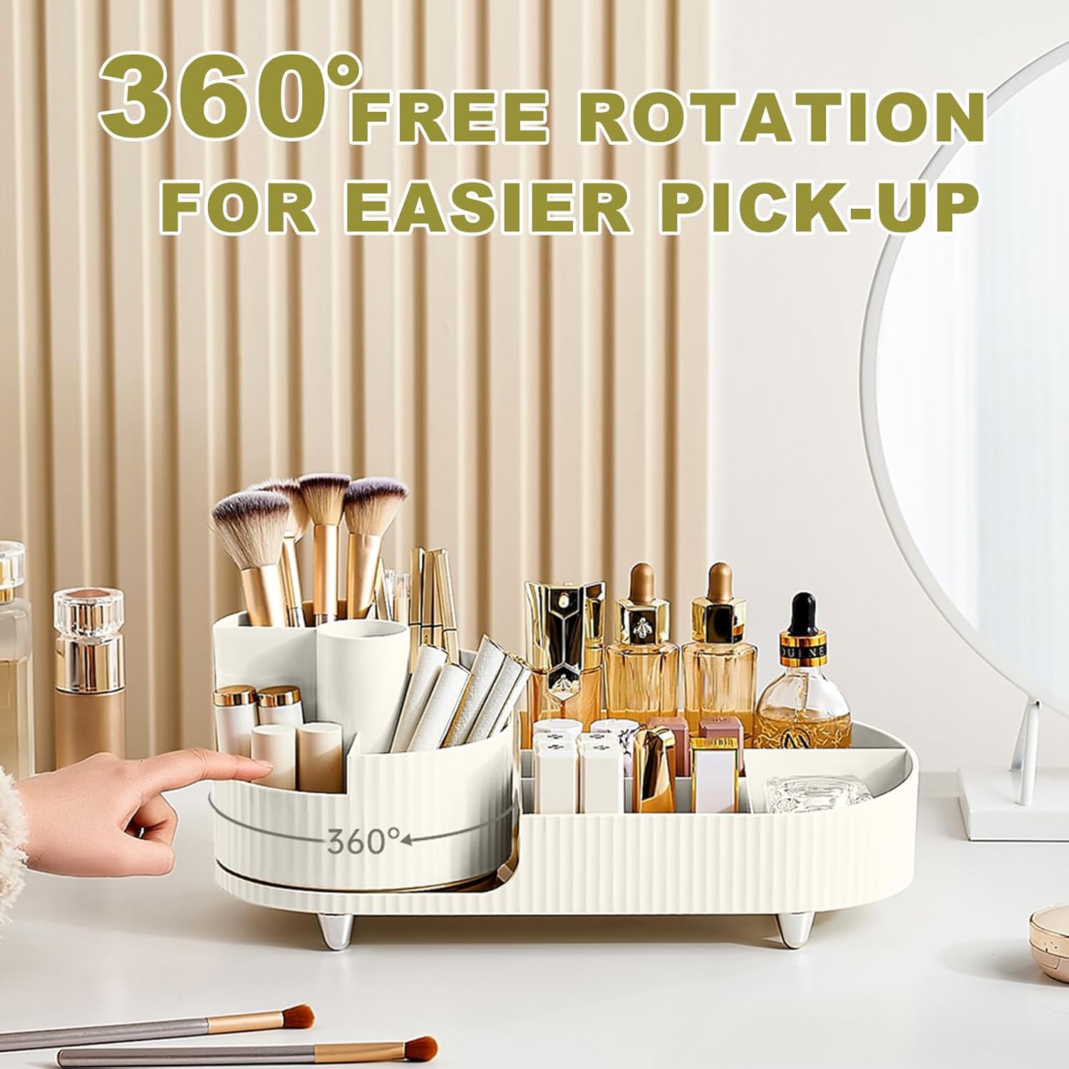 Detalle 2 de BULLA 360 Rotating Makeup Organiser — 2-in-1 storage
