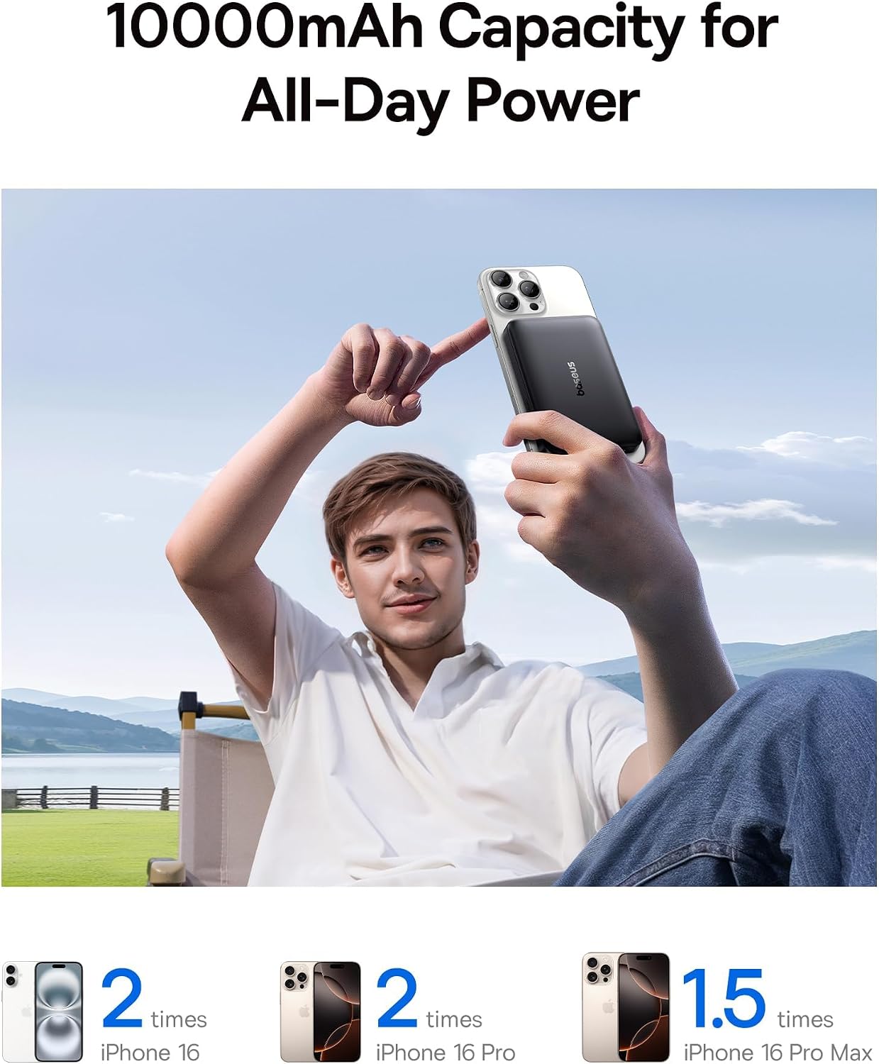 Thumbnail 6 de Baseus E00285 Qi2 MagSafe Power Bank, 10,000mAh, 15W Wireless and 22.5W USB-C