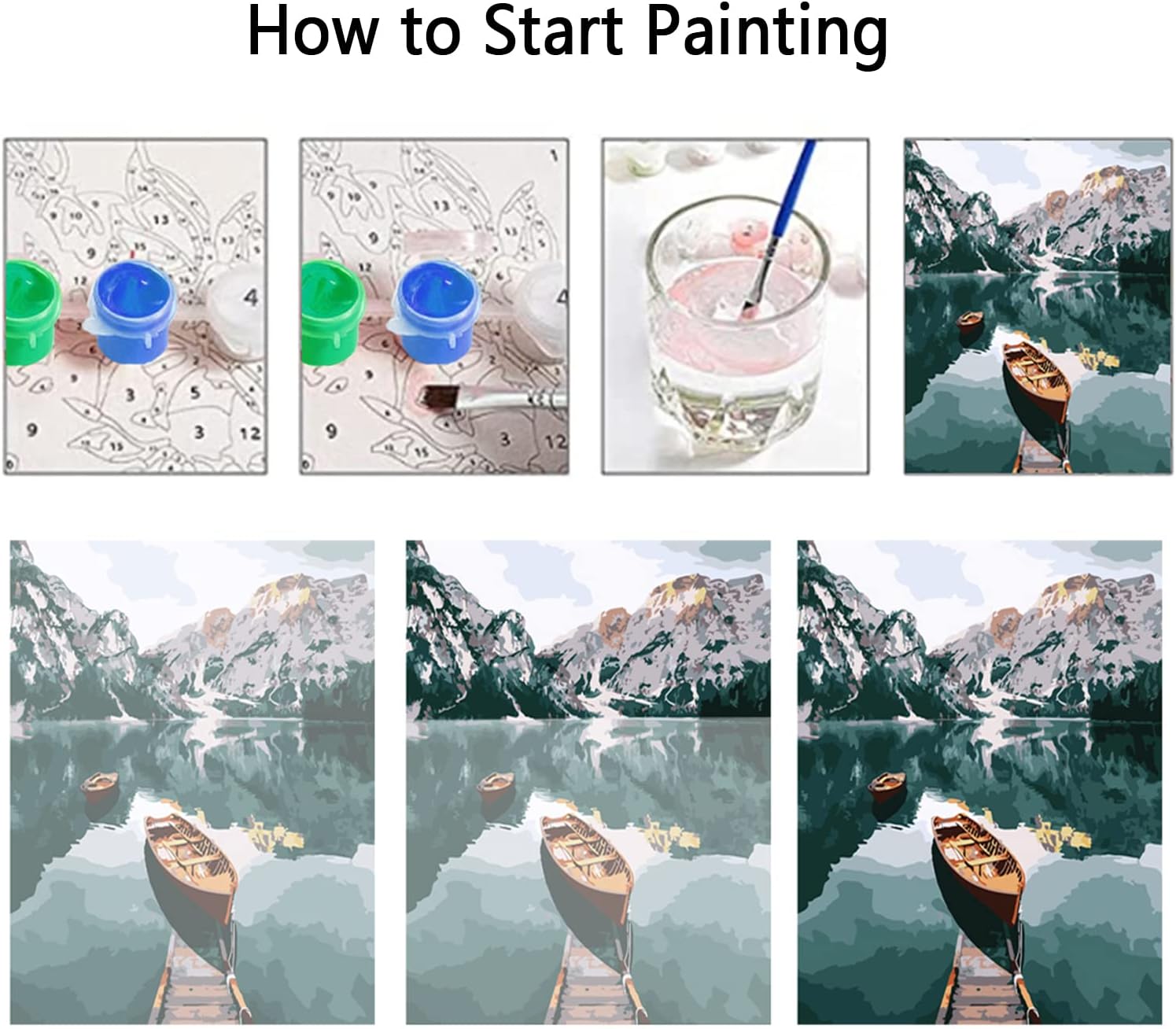 Thumbnail 5 de Hongyrjy Paint by Numbers 4 Pack: Landscape Kits for Adults (16x12 inch)