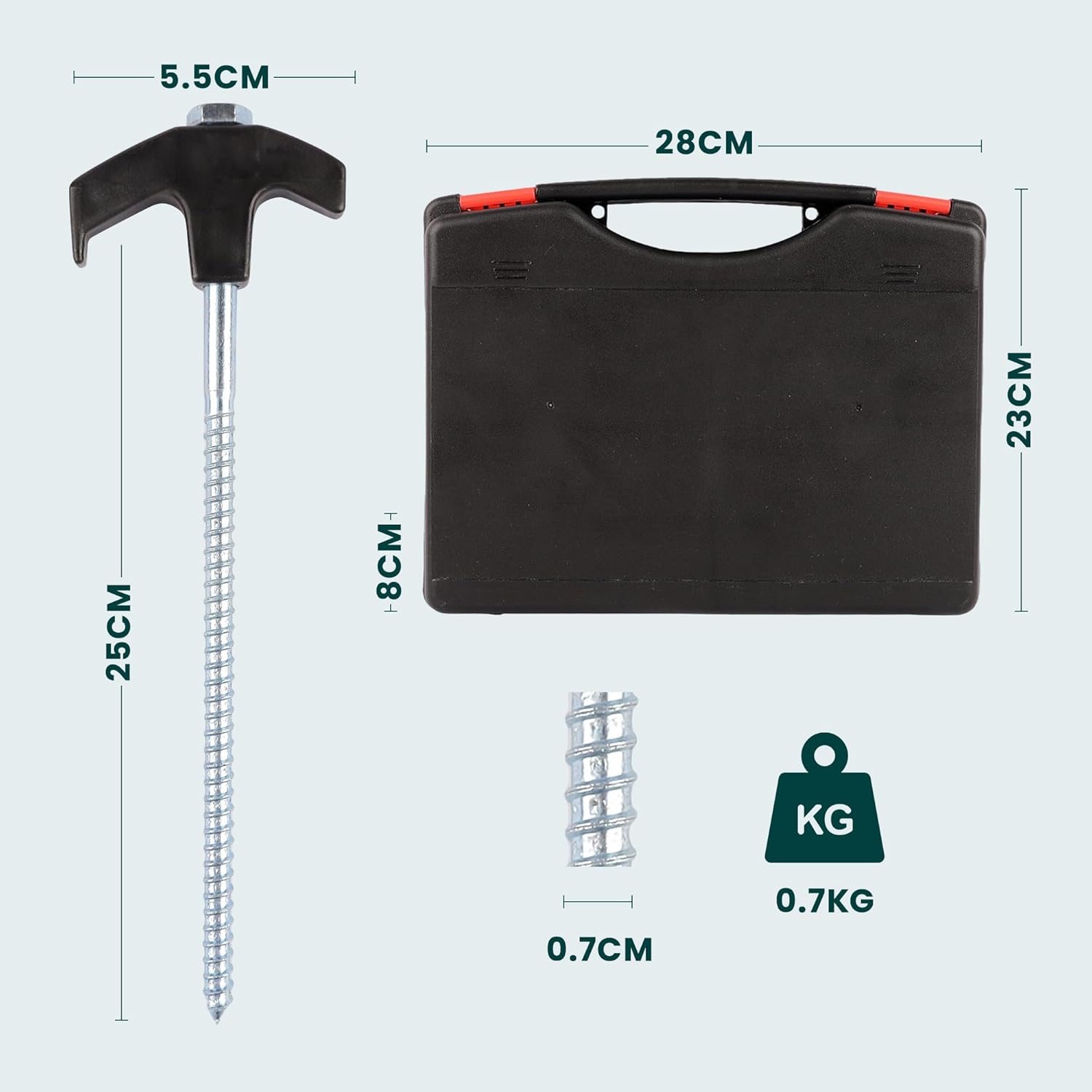 Thumbnail 2 de Green Haven Screw Tent Pegs 20 Pack