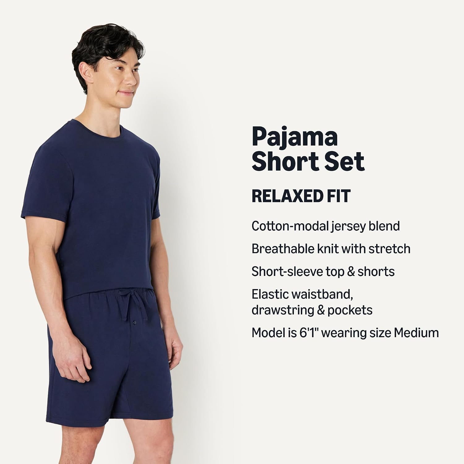 Thumbnail 1 de Amazon Essentials Men's Cotton-Modal Pajama Set: Short Sleeve Tee and Shorts