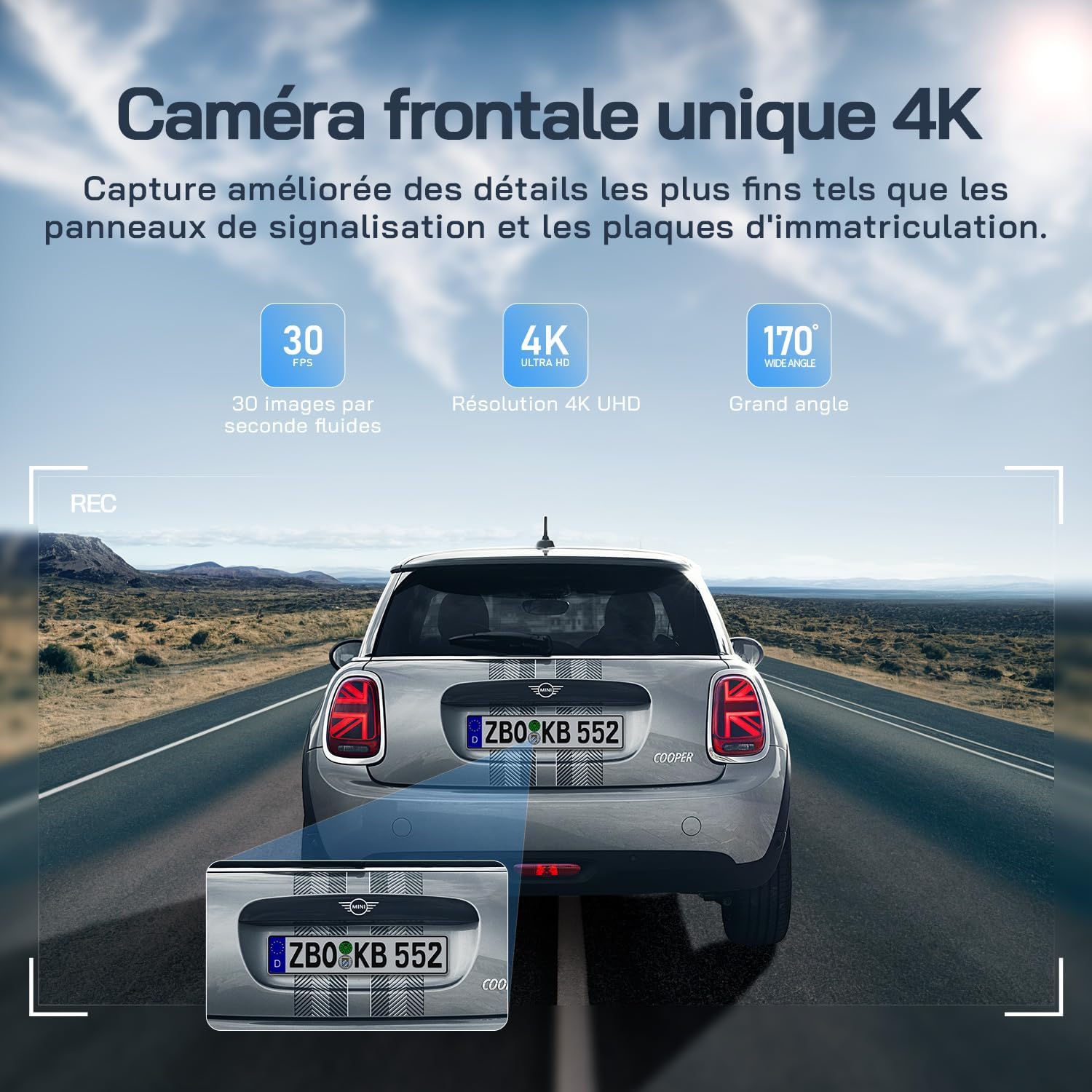 Detalle 2 de WOLFANG WD03 dashcam 4K 170°