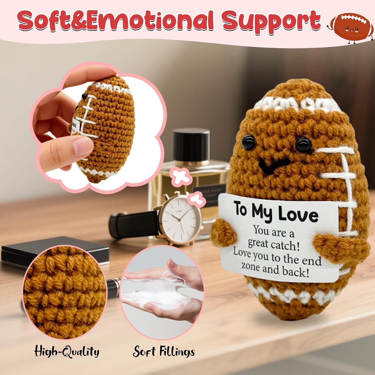 Thumbnail 5 de Haibeot Handmade Crochet Mini Football Gift with Romantic Message