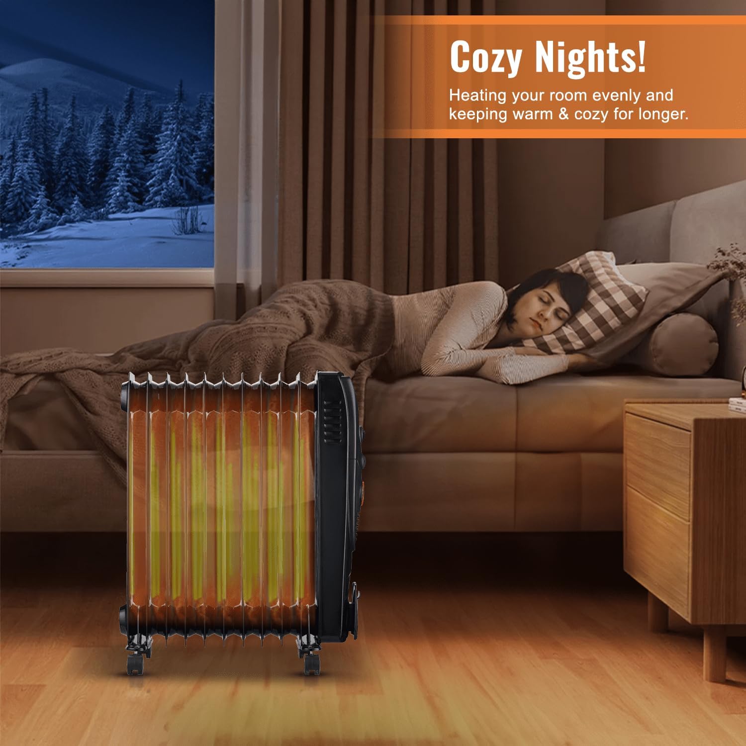 Thumbnail 6 de PureMate Oil Filled Radiator 2500W — 11-fin heater