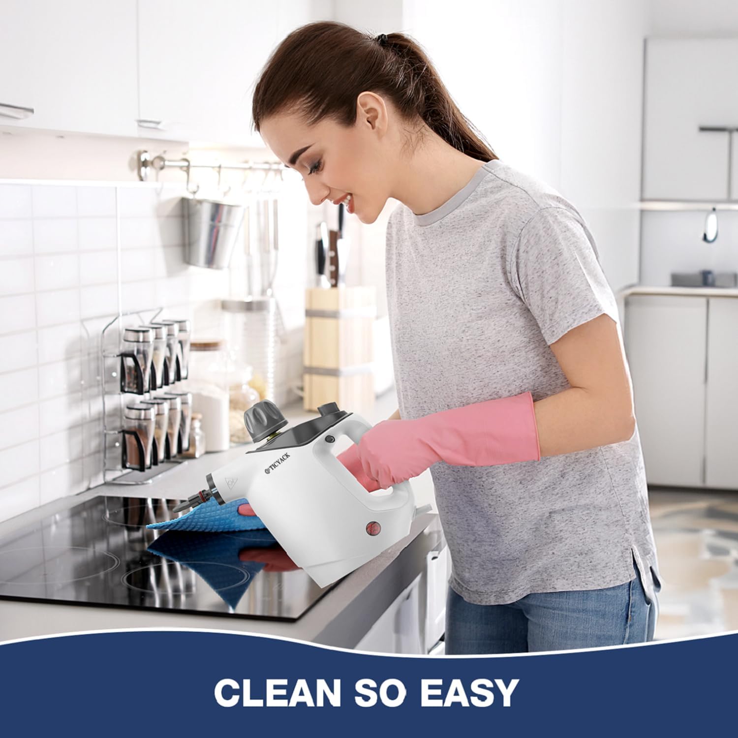 Thumbnail 6 de TICYACK Handheld Steam Cleaner: 500ML Tank, 16 Accessories, Chemical-Free Deep Cleaning