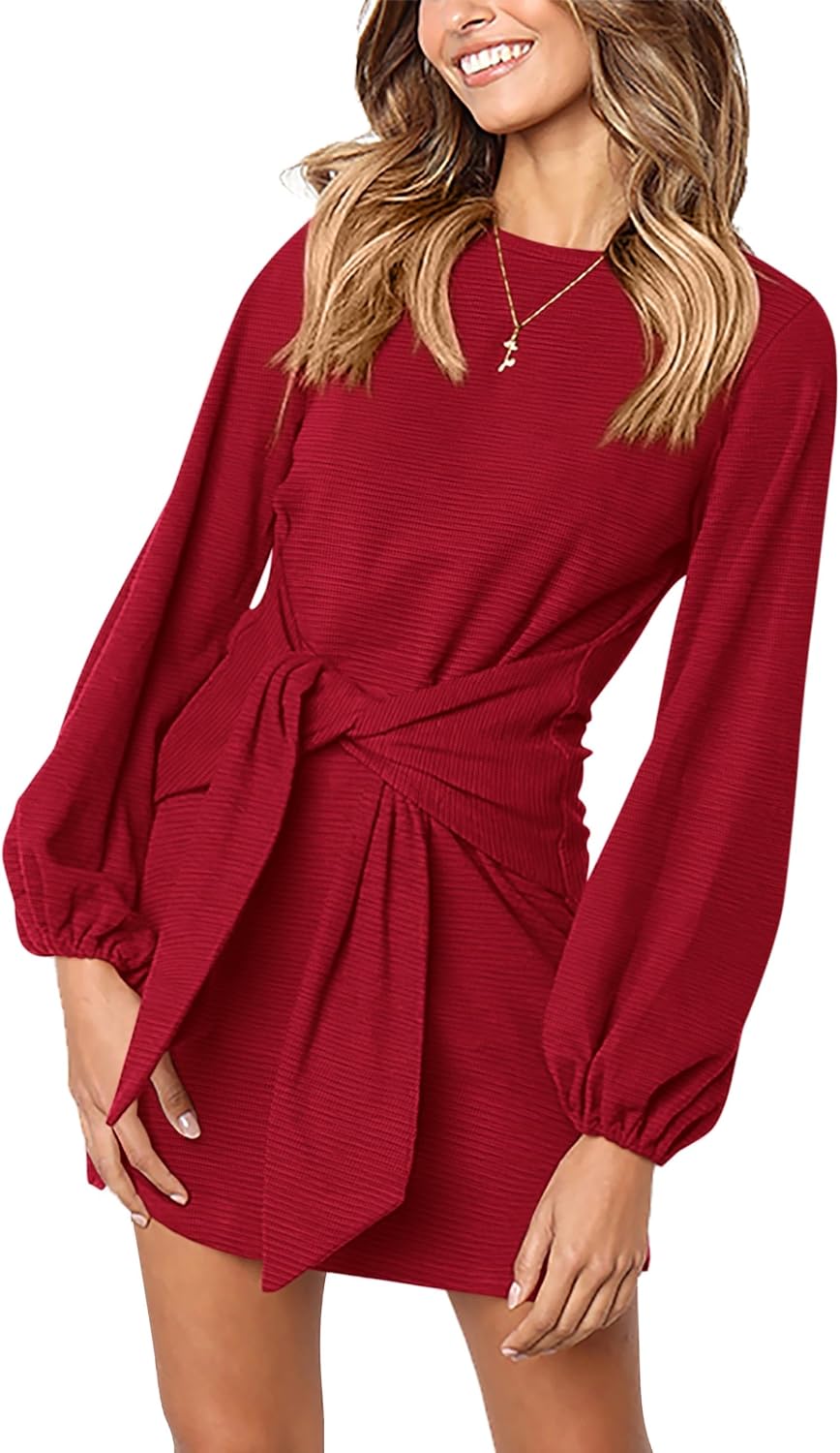 PRETTYGARDEN Spring Lantern Sleeve Dress 2026