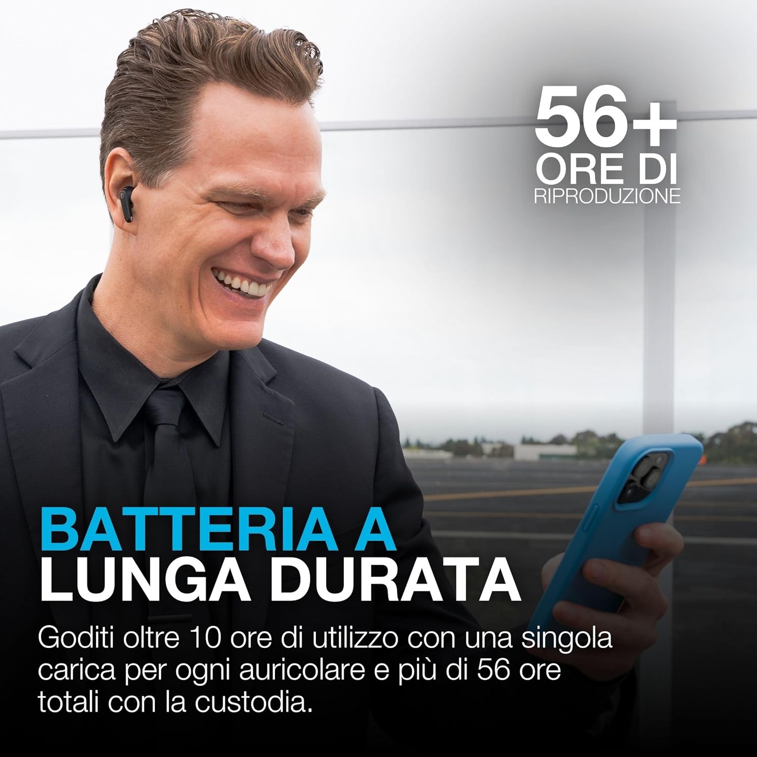 Thumbnail 1 de JLab JBuds Pods ANC Cuffie True Wireless Bluetooth con cancellazione rumore, IP55 e autonomia totale fino a 56+ ore (Cuffie Nero)