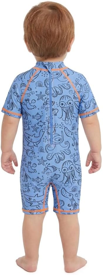 Thumbnail 4 de BONVERANO Badeanzug für Baby/Junge mit UV-Schutz 50+, Reißverschluss, Marine Blau – Größe 2–3 Jahre