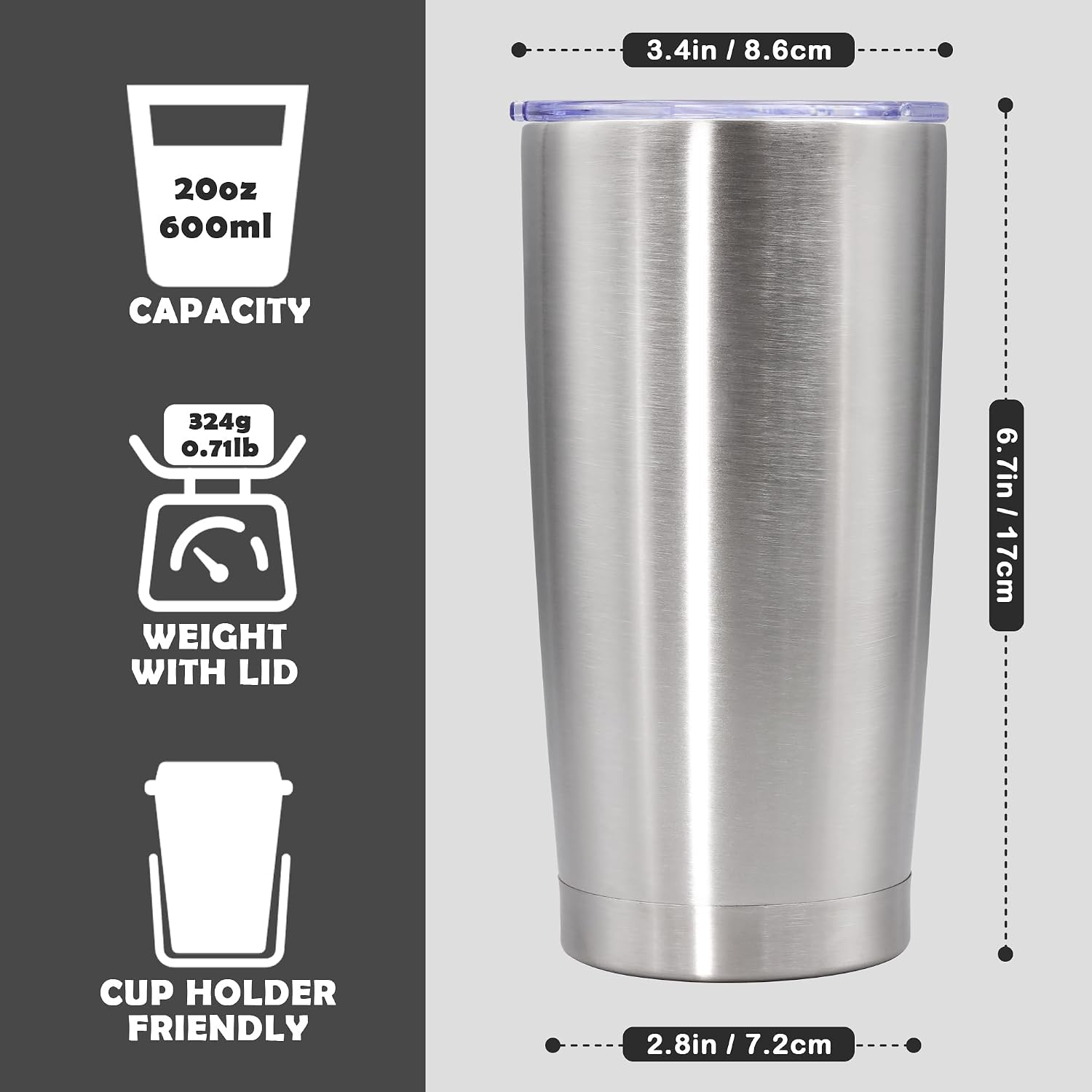 Thumbnail 3 de 20oz Stainless Steel Travel Tumbler vacuum insulated cup 🥤